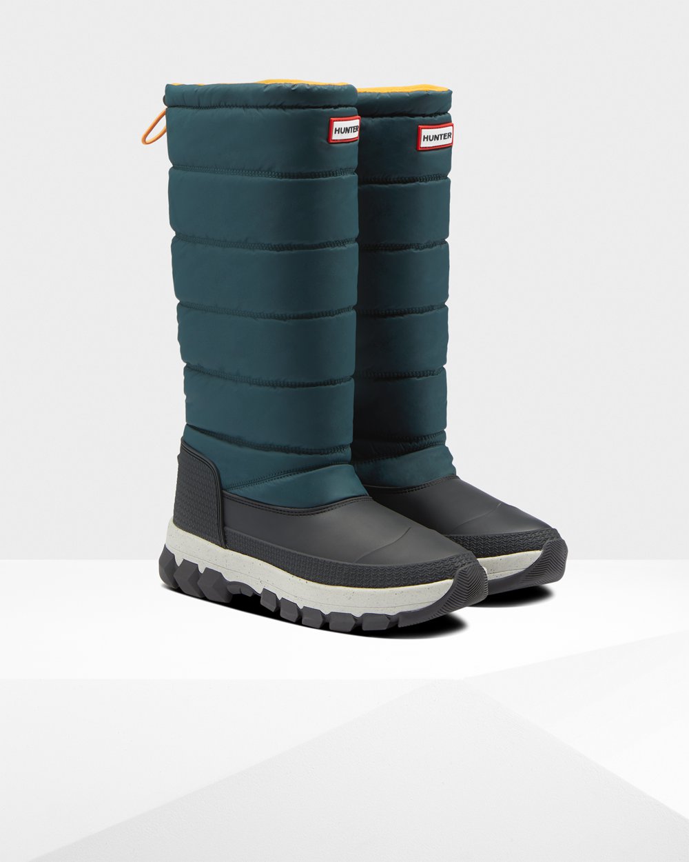 Botas de Nieve Hunter Mujer - Original Insulated Tall - Verdes/Grises - ATECOSP-95